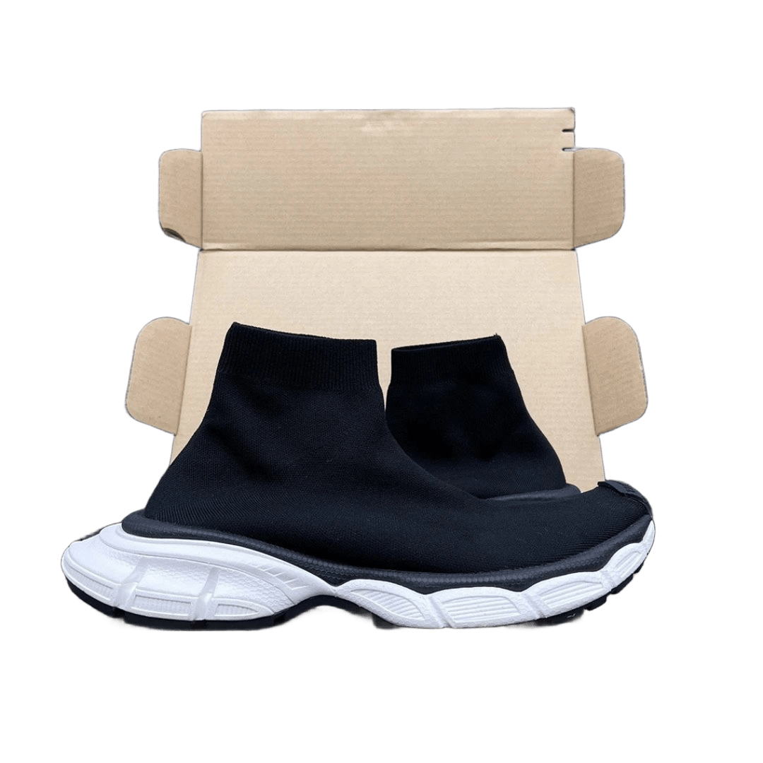 Balenciaga Unisex Black Knit Sock Boots, Modern Comfort