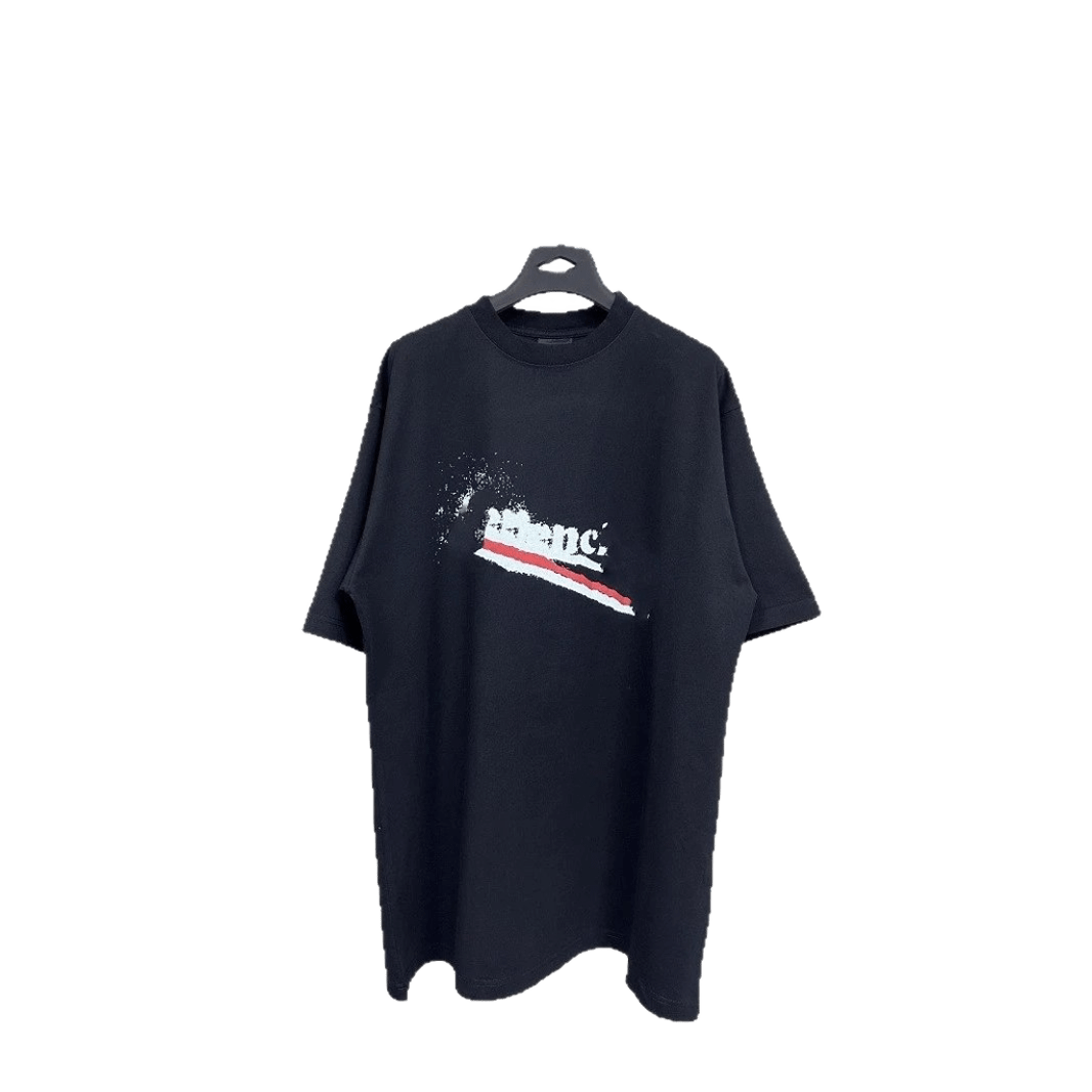 Balenciaga Unisex Black Splash-Print Cotton T-Shirt