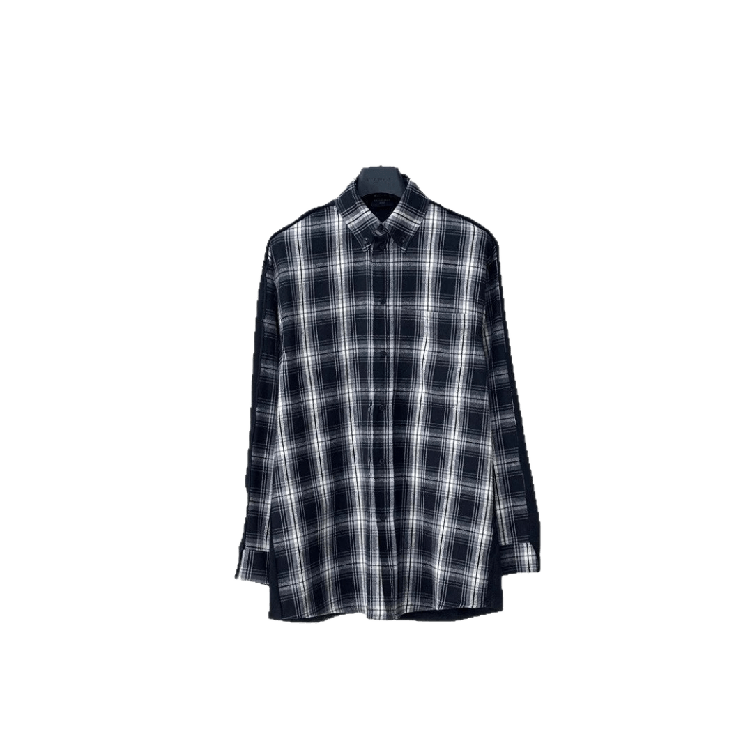 Balenciaga Unisex Black White Check Shirt, Cotton