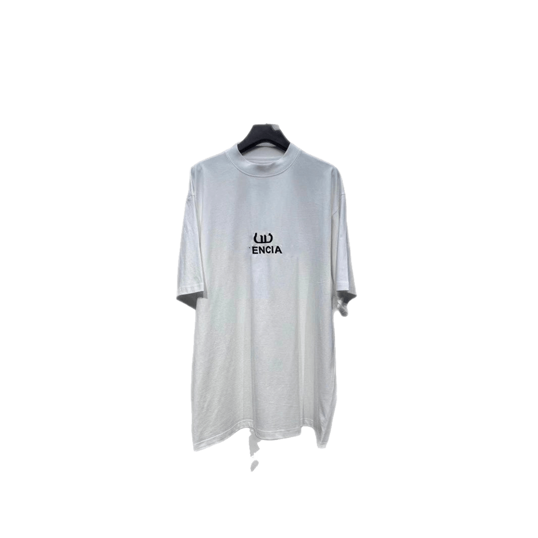 Balenciaga Unisex White Cotton T-shirt: Essential Logo Design