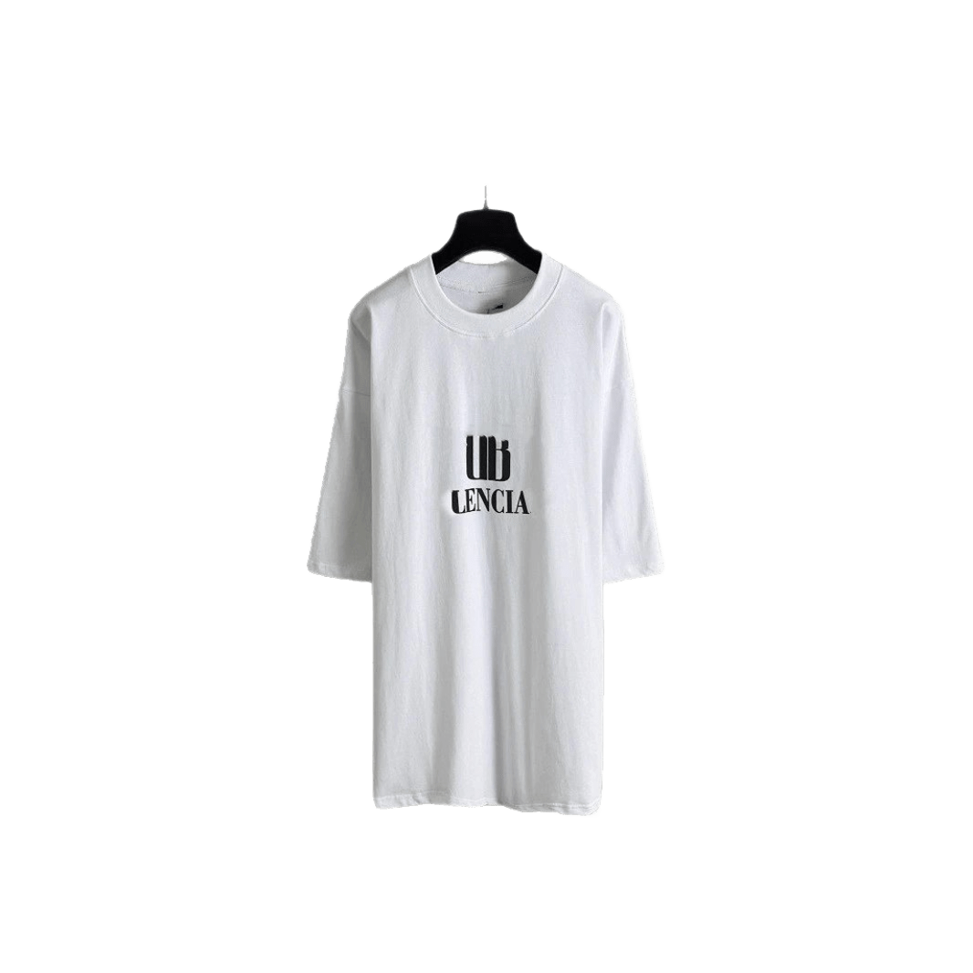 Balenciaga Unisex White Cotton T-Shirt with Chest Logo