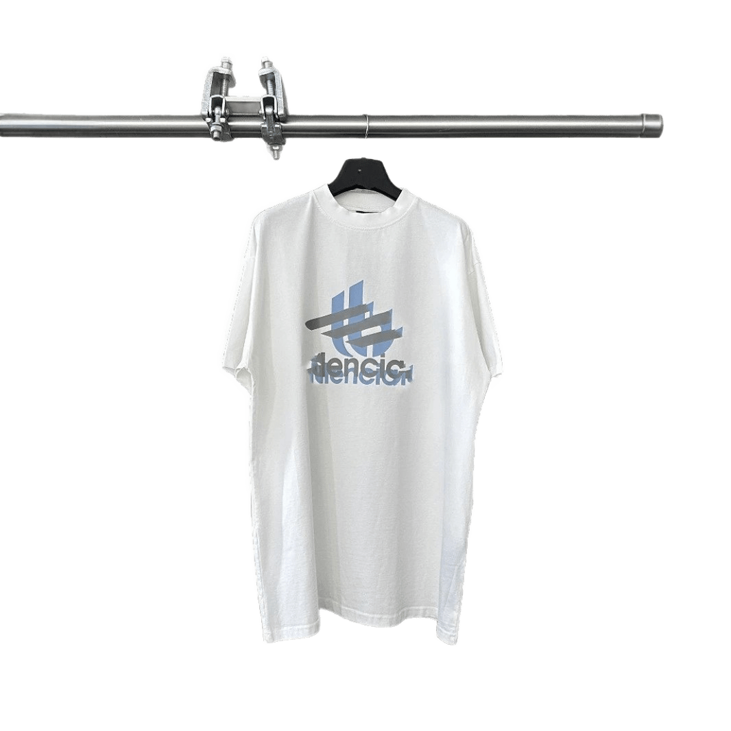 Balenciaga Unisex White Cotton T-Shirt with Graphic Print