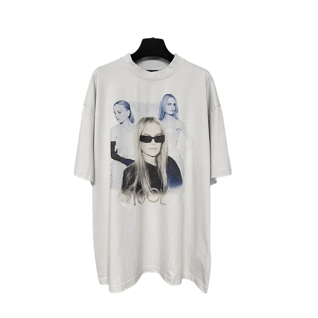 Balenciaga White Cotton T-Shirt Unisex Streetwear