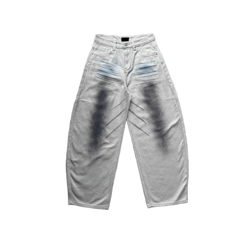 Balenciaga White Distressed Splatter Jeans | Unisex Streetwear