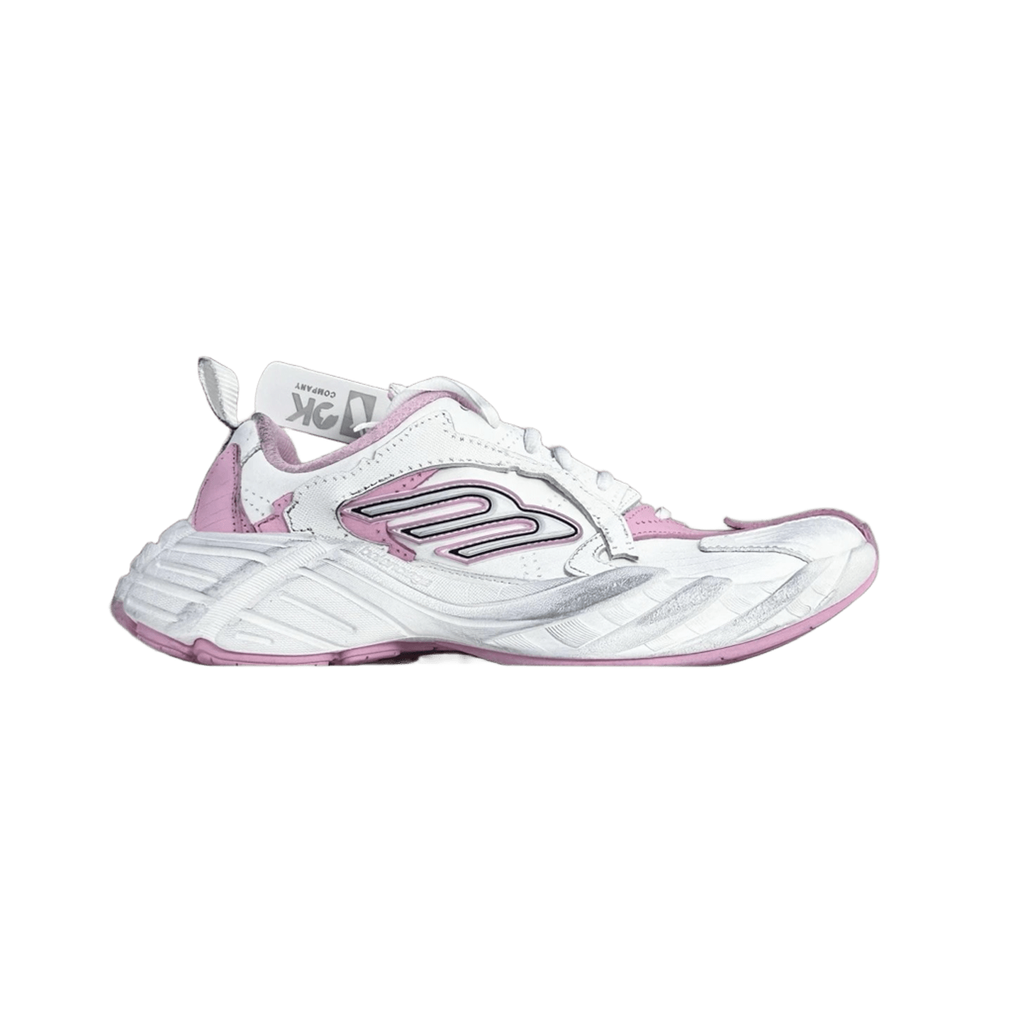 Balenciaga White & Pink Leather Chunky Sneakers