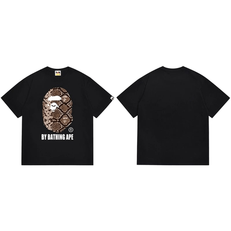 Bape Black Snake Camo Ape Head T-Shirt | Streetwear