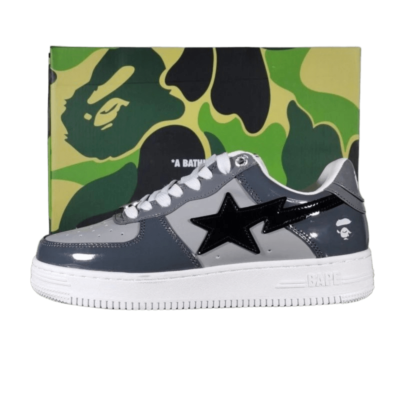 Bape Gray Star Logo Sneakers: Unisex 90s Streetwear