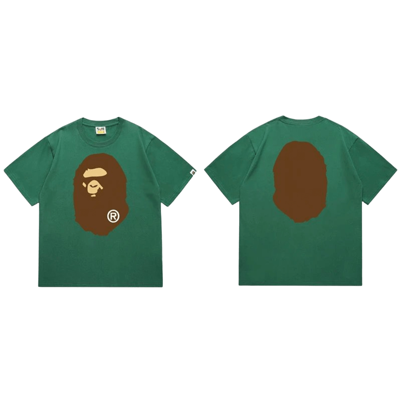 Bape Green Ape Head Graphic Tee - 90s Streetwear