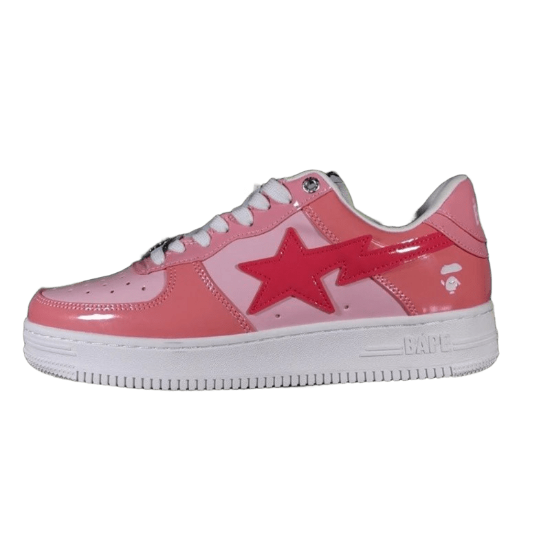 Bape Pink Leather Sneakers 90s Street Style Unisex