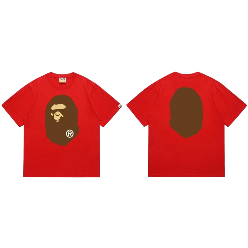 Bape Red Ape Head T-Shirt: Unisex Cotton Streetwear