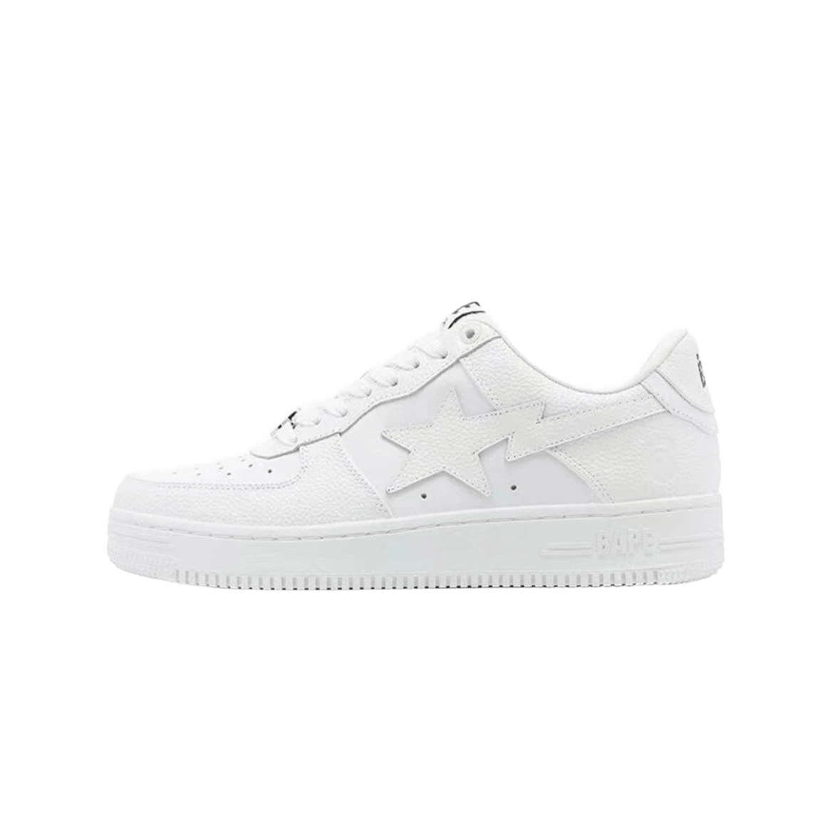 Bape White Leather Sneakers 90s Unisex Street Style