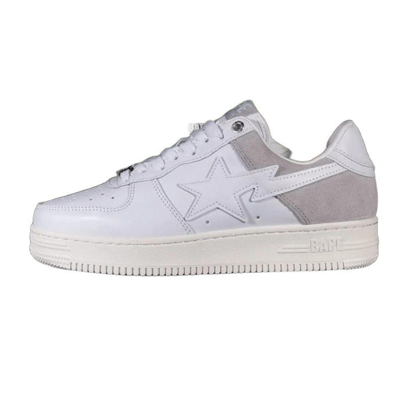 Bape White Star Logo Leather Sneakers 90s Street Style