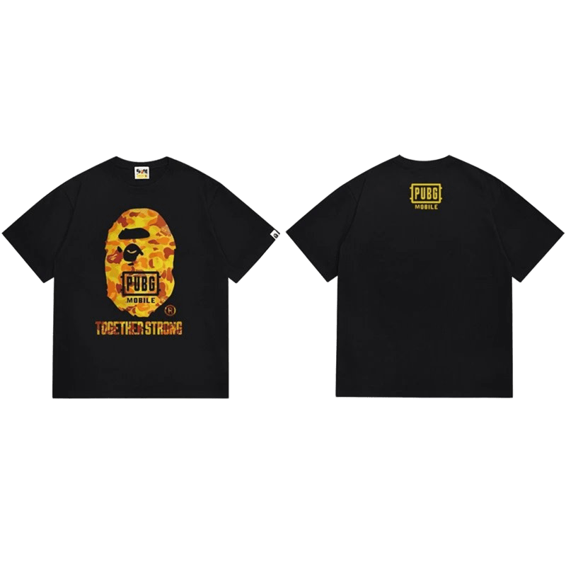 Bape x PUBG Black T-Shirt: Unisex Cotton Streetwear