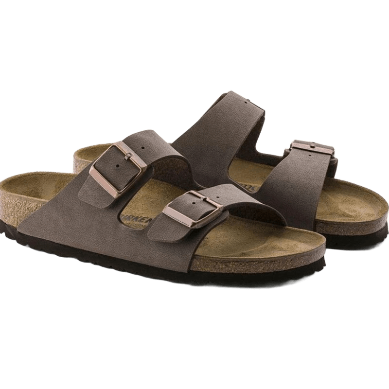 Birkenstock Arizona Sandals: Grey-beige Leather, Unisex Comfort