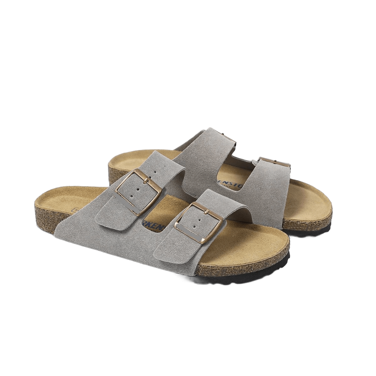 Birkenstock Arizona Soft Footbed Sandals - Light Grey Suede