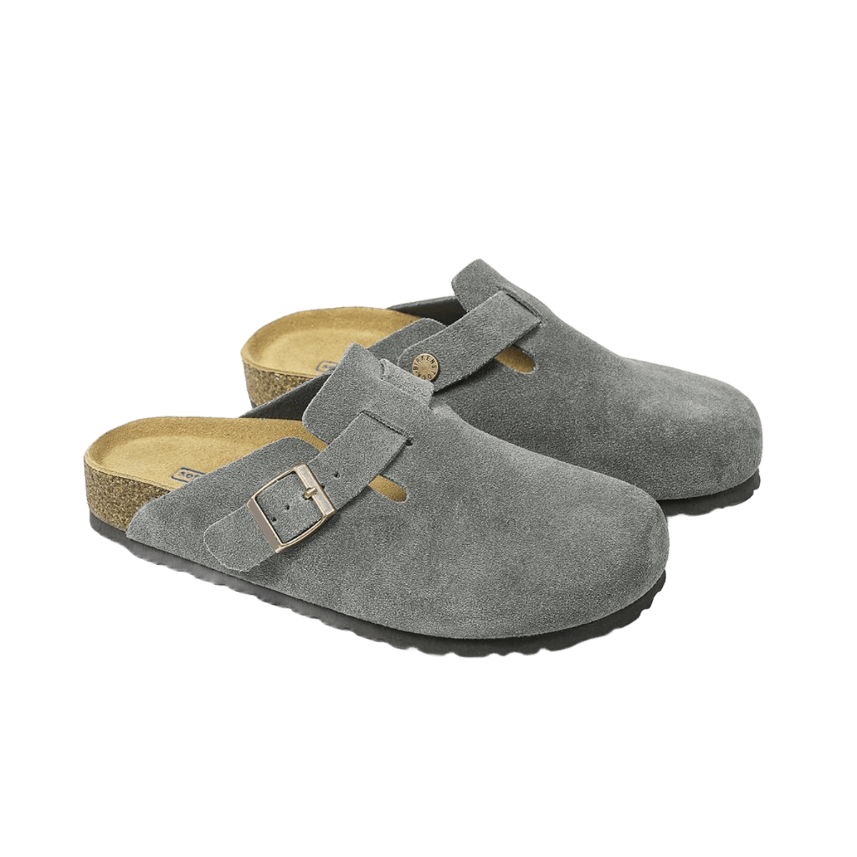 Birkenstock Arizona Suede Sandals: Grey, Cushioned, Unisex