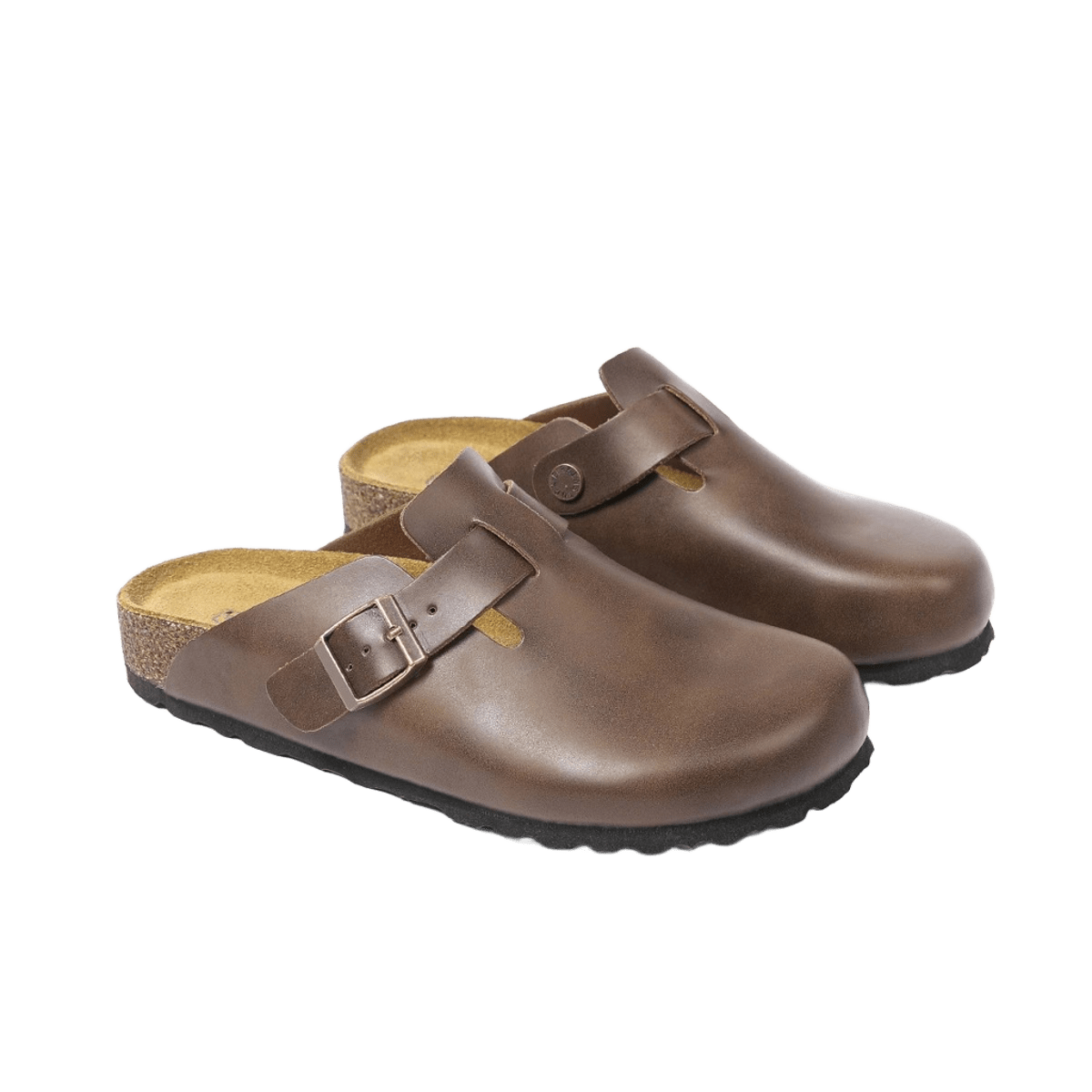 Birkenstock Brown Leather Closed-Toe Sandals | Cork Sole