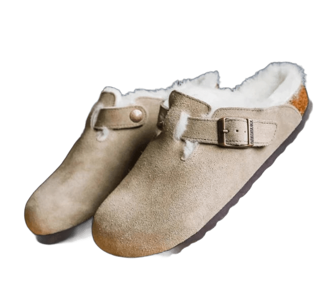 Birkenstock Unisex Beige Suede Sandals - Dual Buckle