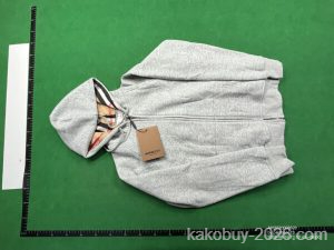 Burberry Hoodie Full Zip Up Grey Qc