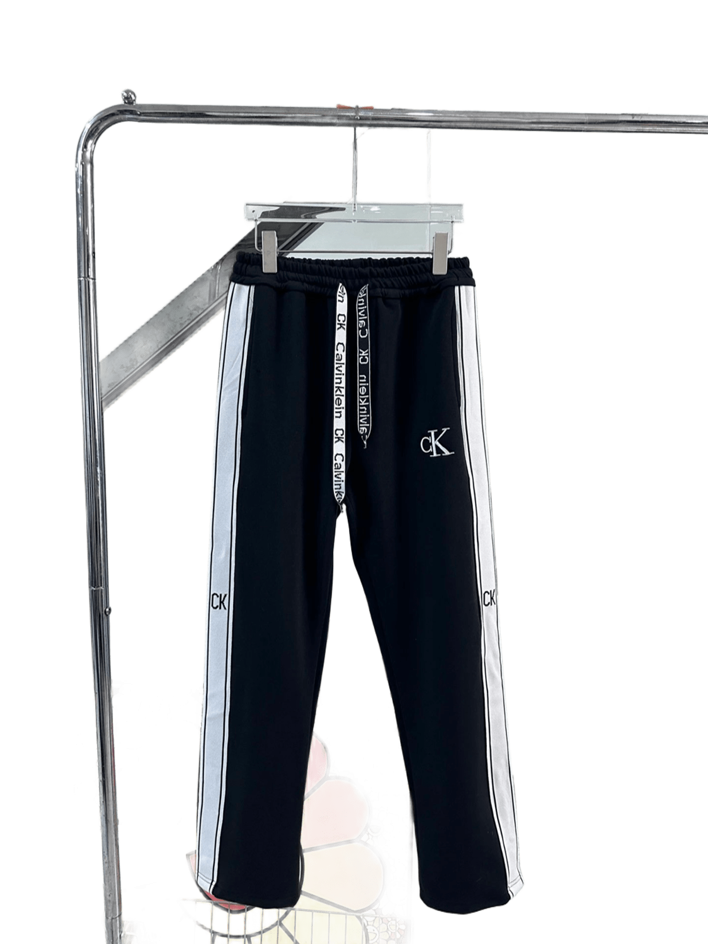 Calvin Klein Black & White Stripe Cotton Pants, Unisex