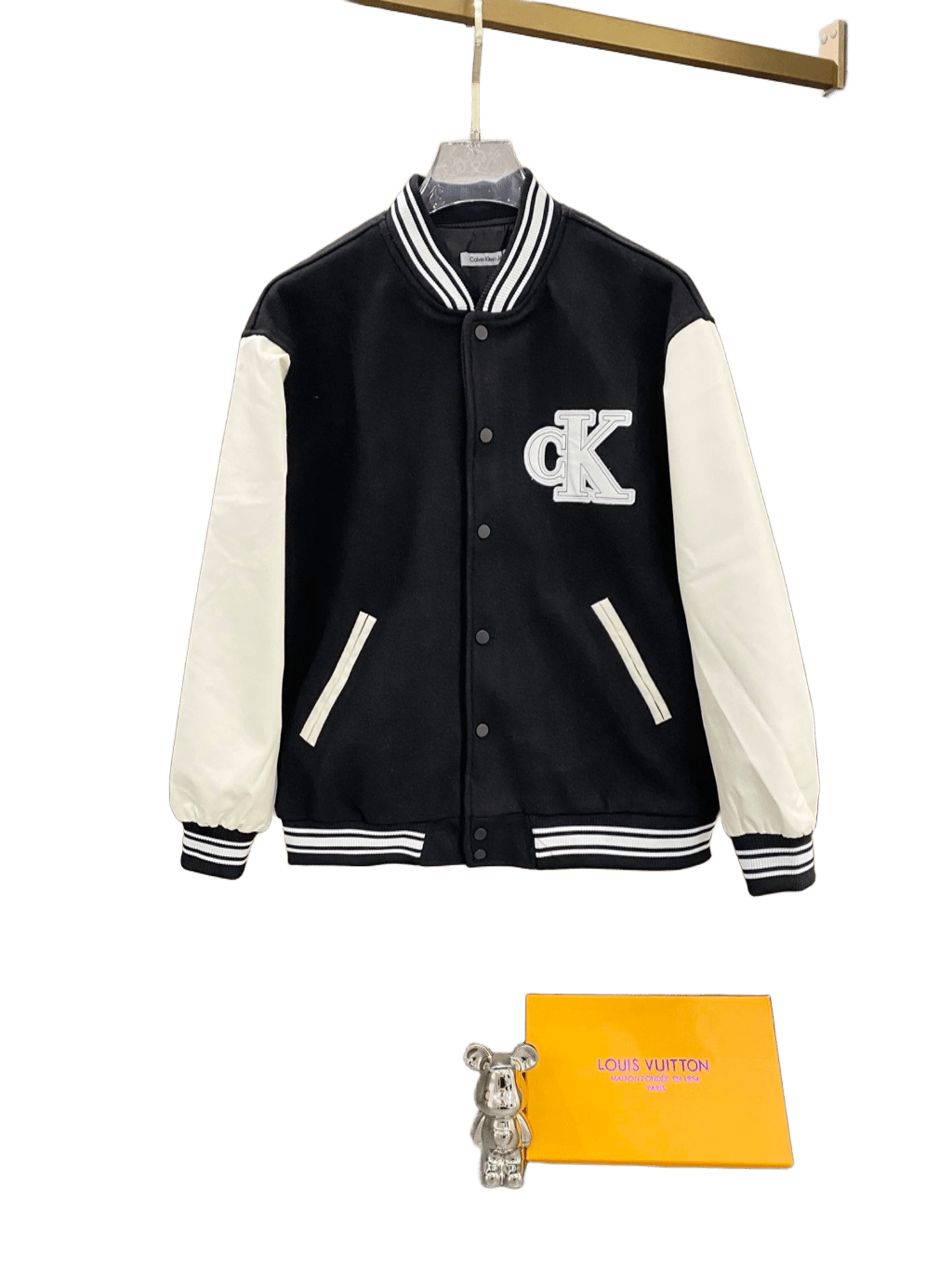 Calvin Klein Black & White Unisex Baseball Jacket