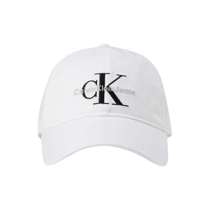 Calvin Klein White Baseball Cap: Unisex, Embroidered, UV Protection