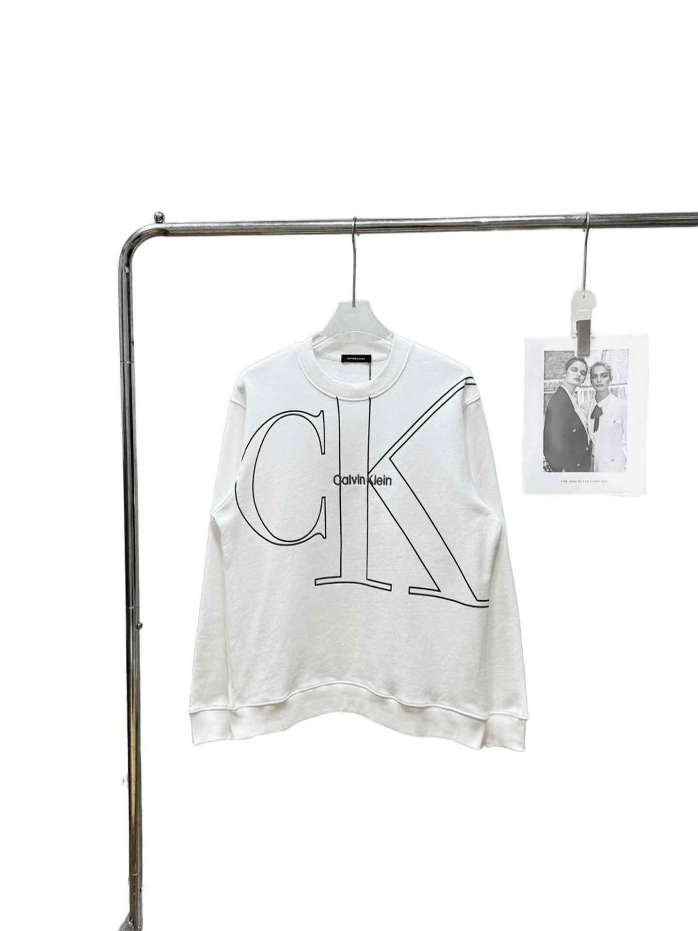 Calvin Klein White Cotton Hoodie | Unisex Cozy Pullover