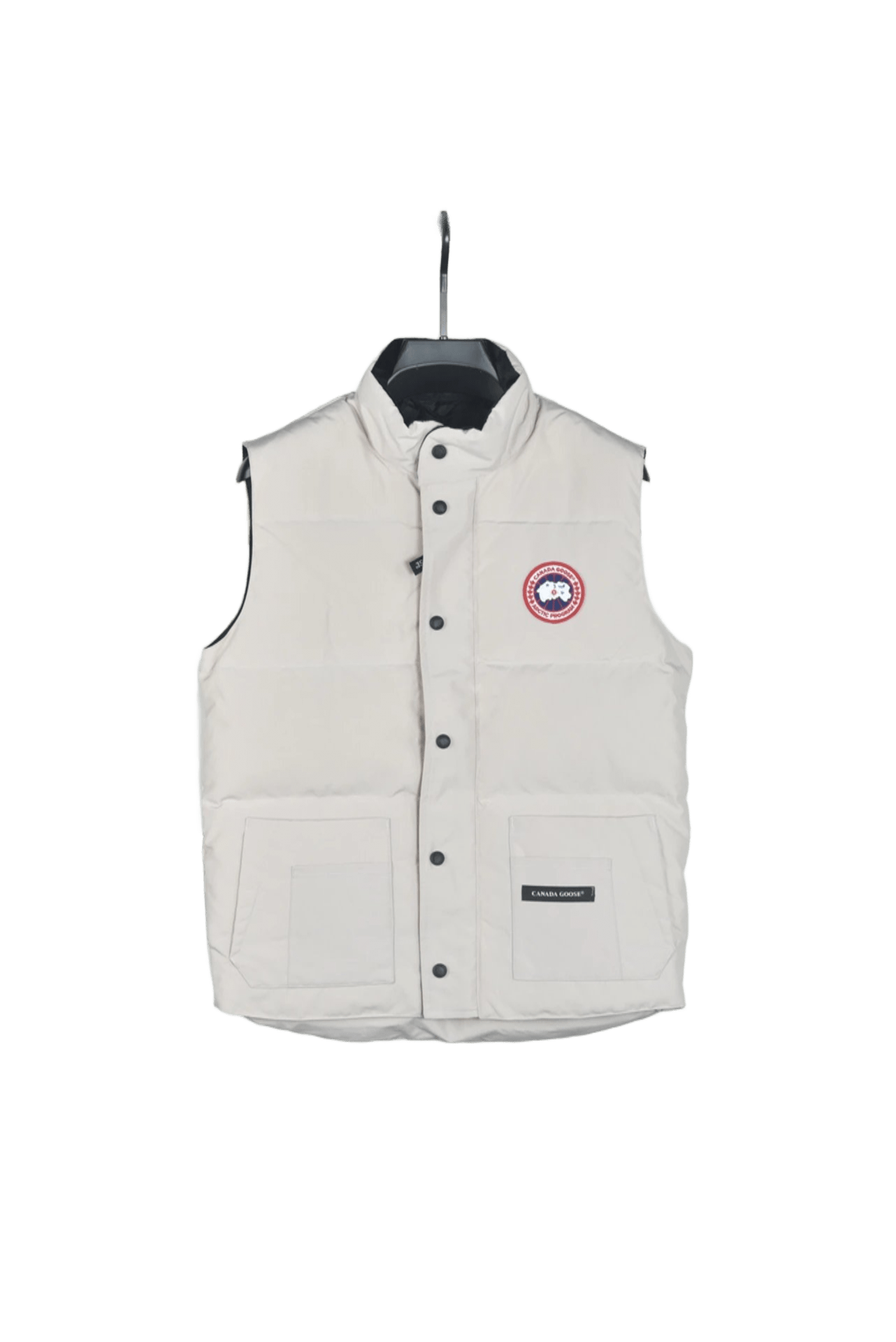 Canada Goose Beige Down Vest: Unisex Insulated Vest, Iconic Logo