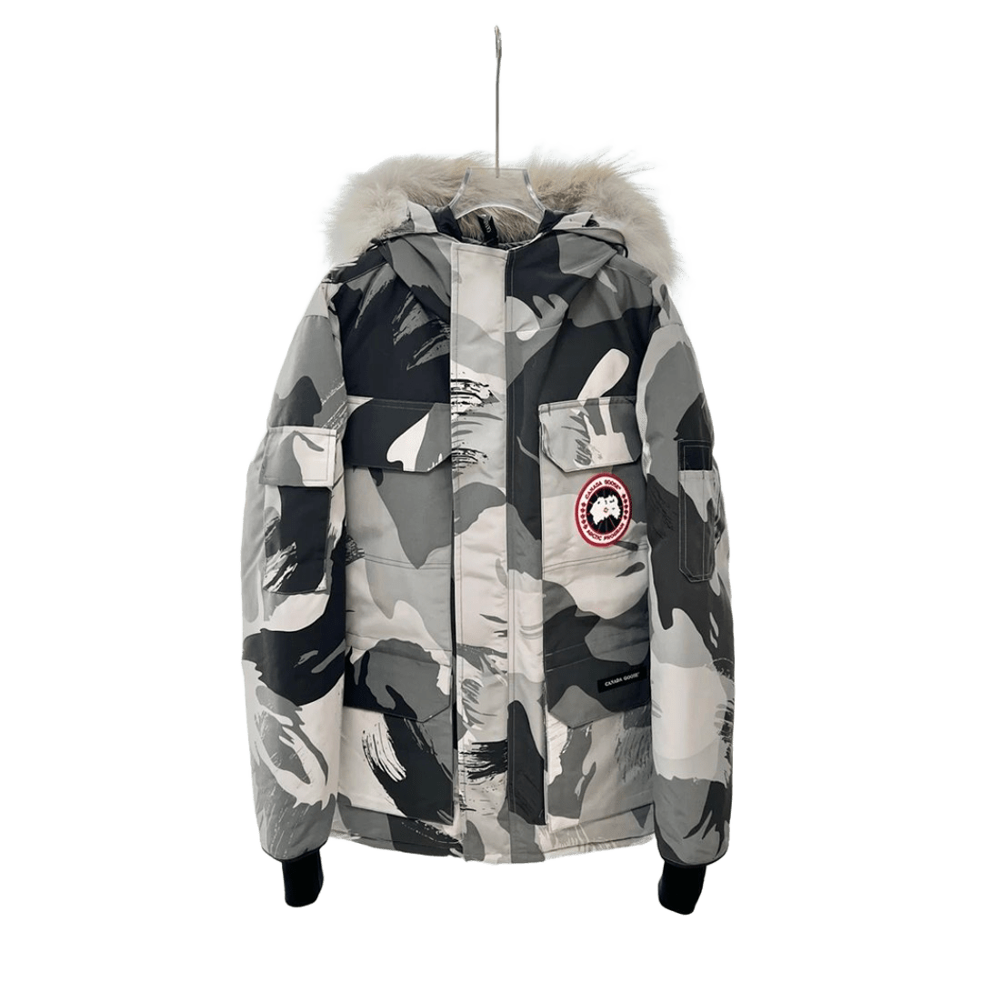 Canada Goose Camo Down Parka - Grey Black | Winter Warm Hooded