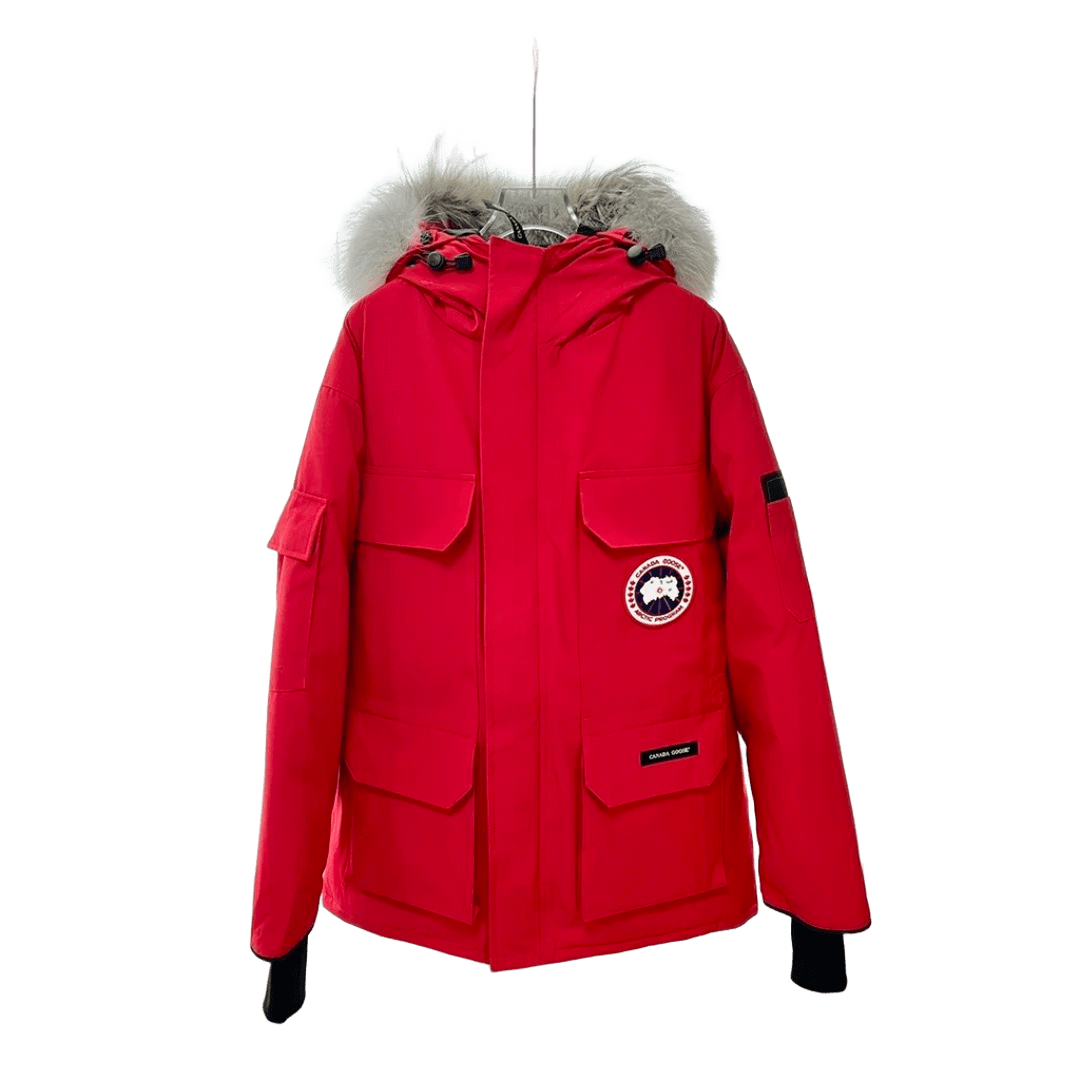 Canada Goose Red Classic Thermal Parka: Hooded Down Jacket for Extreme Cold