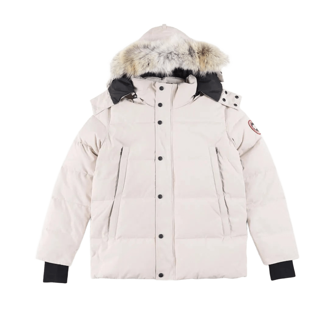 Canada Goose Unisex Beige Parka: Winter Hooded Down Coat