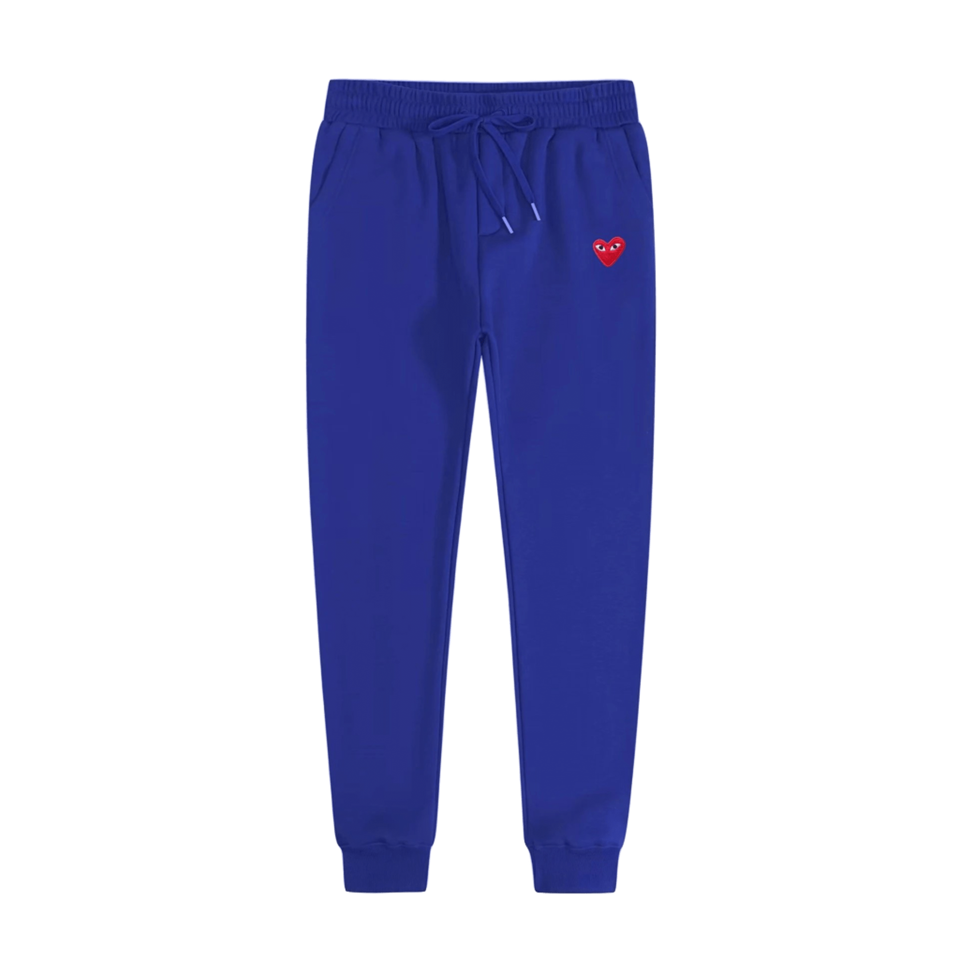 CDG PLAY Blue Heart Logo Casual Pants, Unisex Trousers