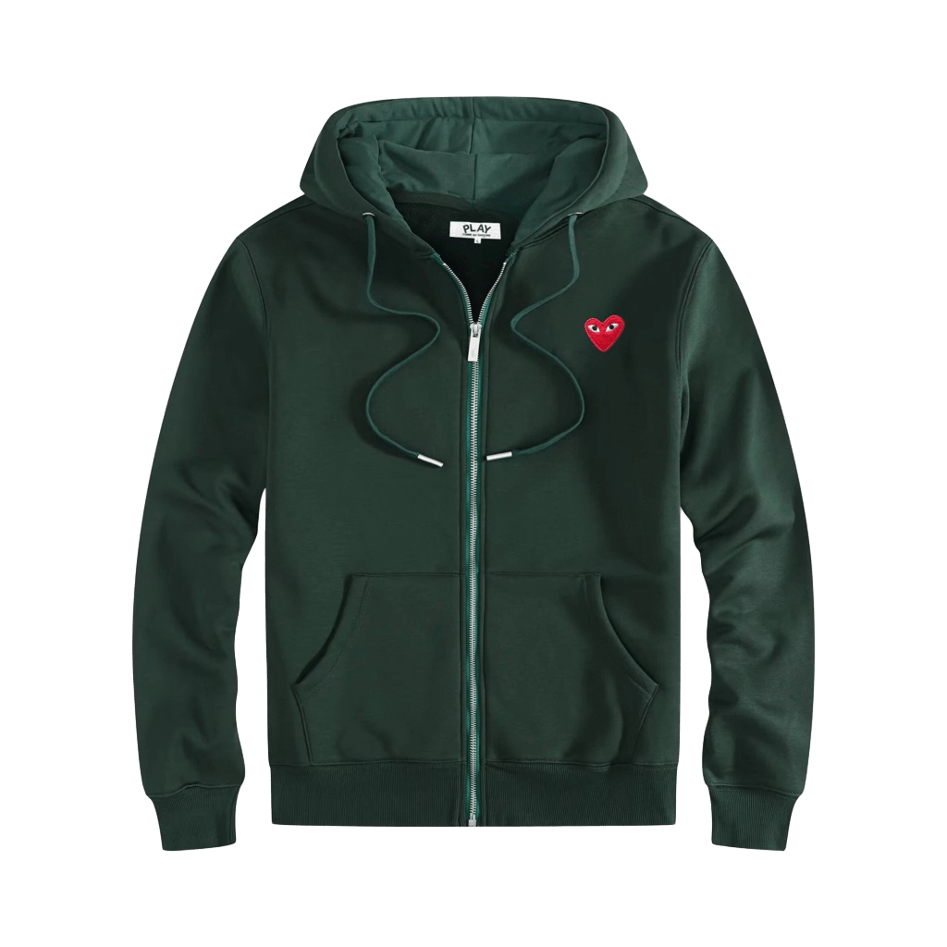 CDG PLAY Deep Green Hoodie: Unisex Cotton Streetwear