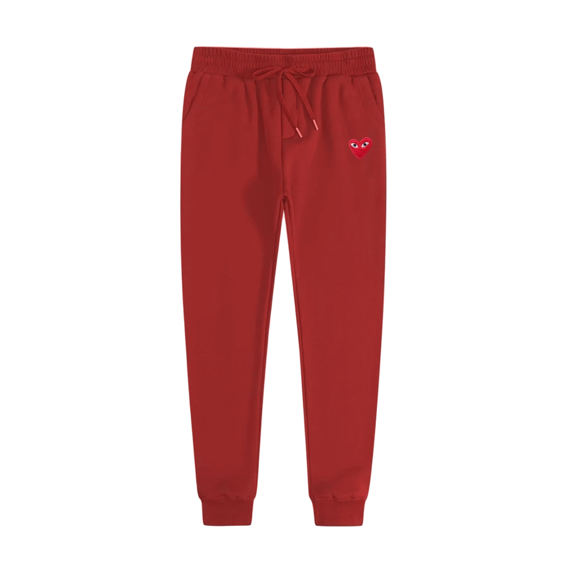 CDG PLAY Red Heart Logo Pants, Unisex Streetwear