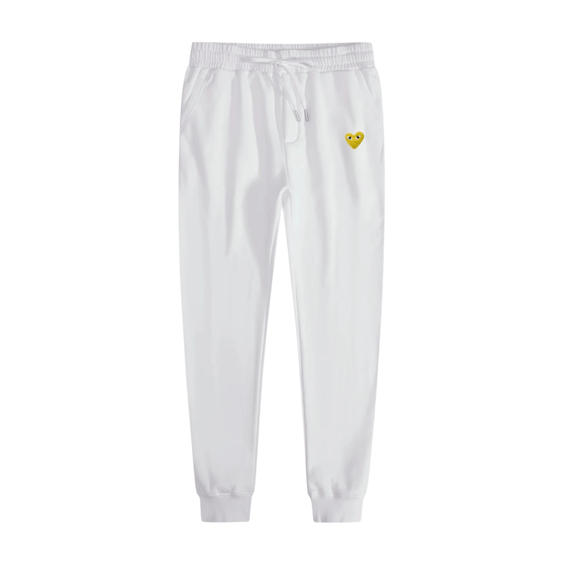 CDG PLAY White Casual Pants with Heart Logo