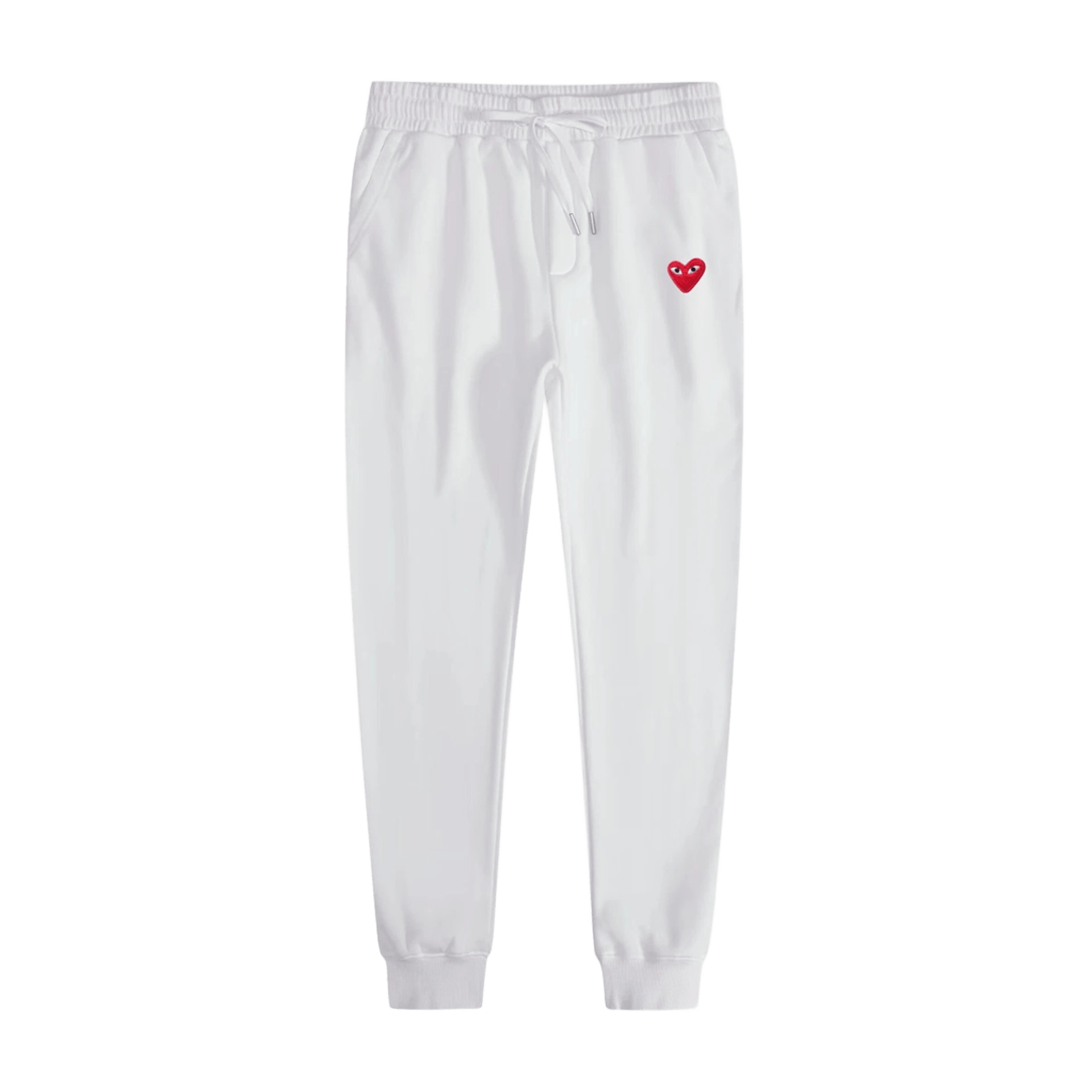 CDG PLAY White Elastic Waist Drawstring Casual Pants
