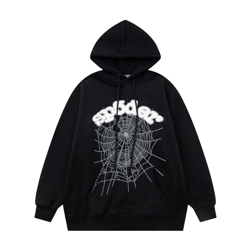 Denim Tears Black Hoodie: Retro Spider Web Streetwear
