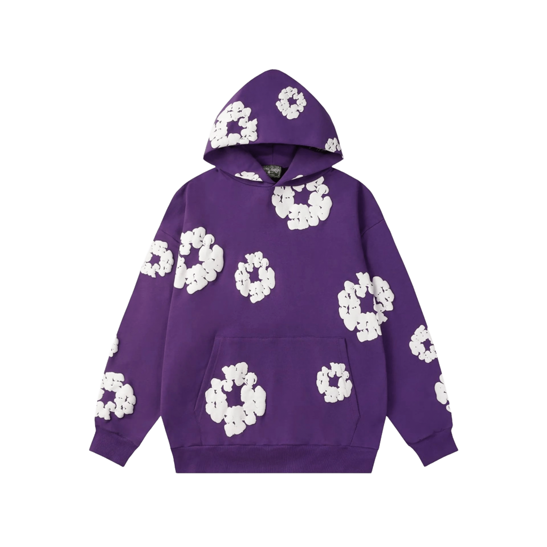 Denim Tears Floral Hoodie Purple Cotton 3D Bloom Streetwear