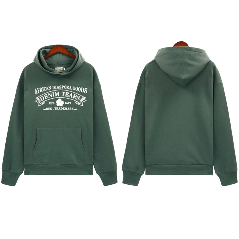 Denim Tears Green Hoodie: Unisex Cotton Streetwear