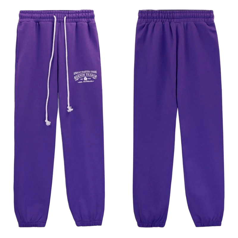 Denim Tears Purple Tribal Sweatpants: Unisex Streetwear