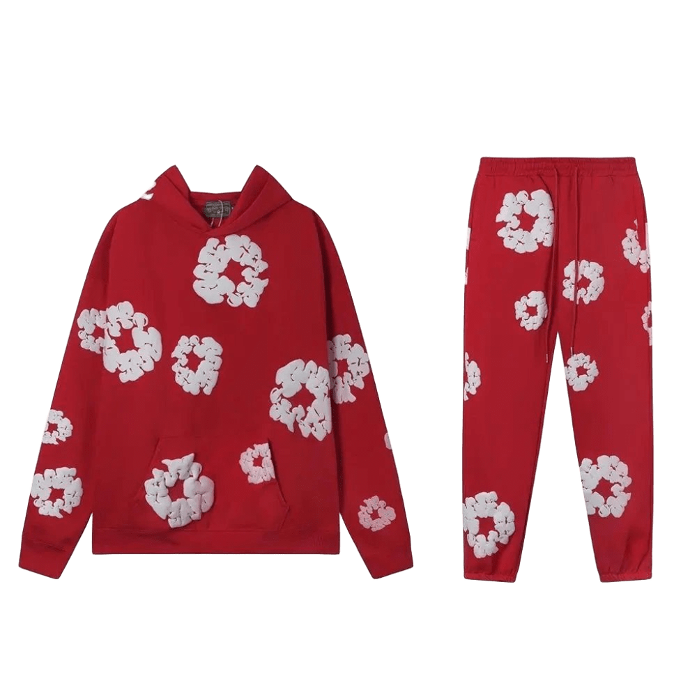 Denim Tears Red Hoodie: Cotton Streetwear, Unisex