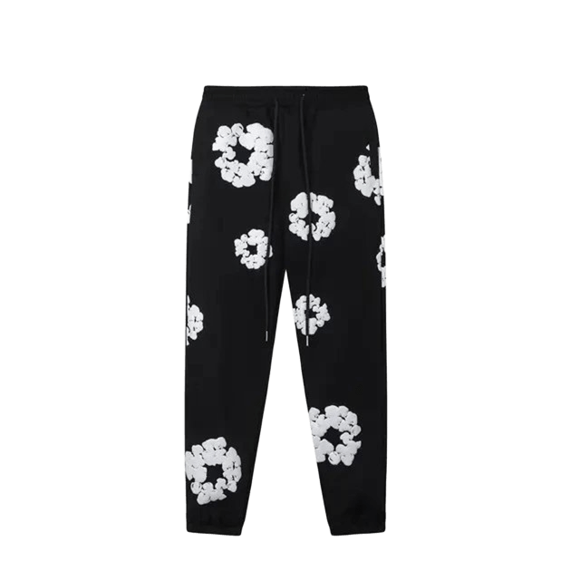 DenimTears Black Floral Pants: Soft Streetwear