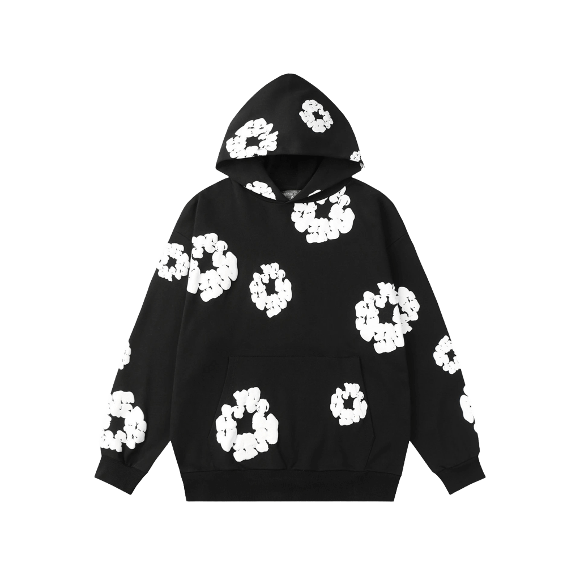 DenimTears Black Hoodie: Unisex Cotton Streetwear w/ Graphics