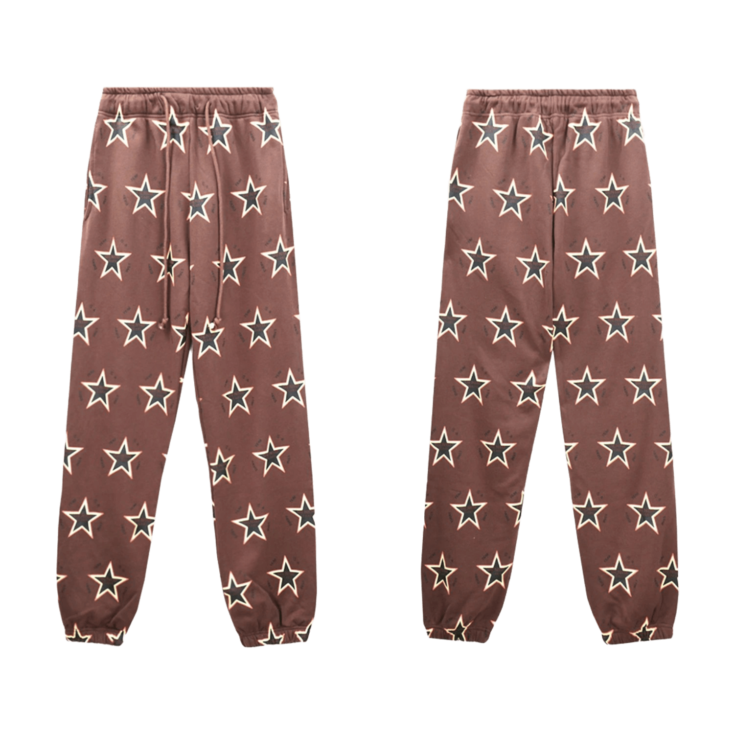 DenimTears Brown Star Print Casual Pants - Comfort Fit