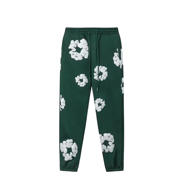 DenimTears Floral Green Pants: Soft, Unisex, Botanical