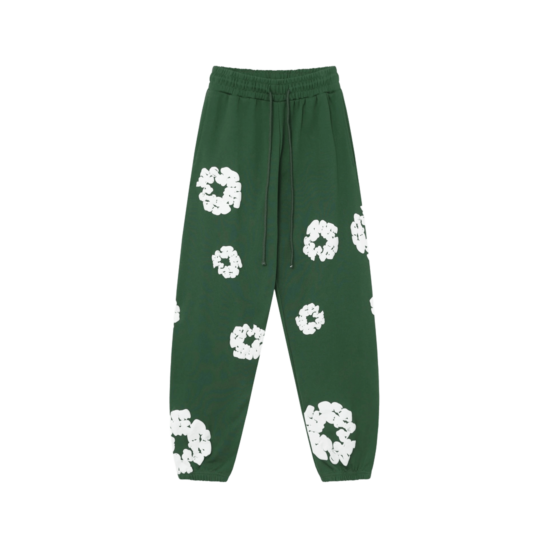 DenimTears Green Cotton Sweatpants: Soft Unisex Streetwear