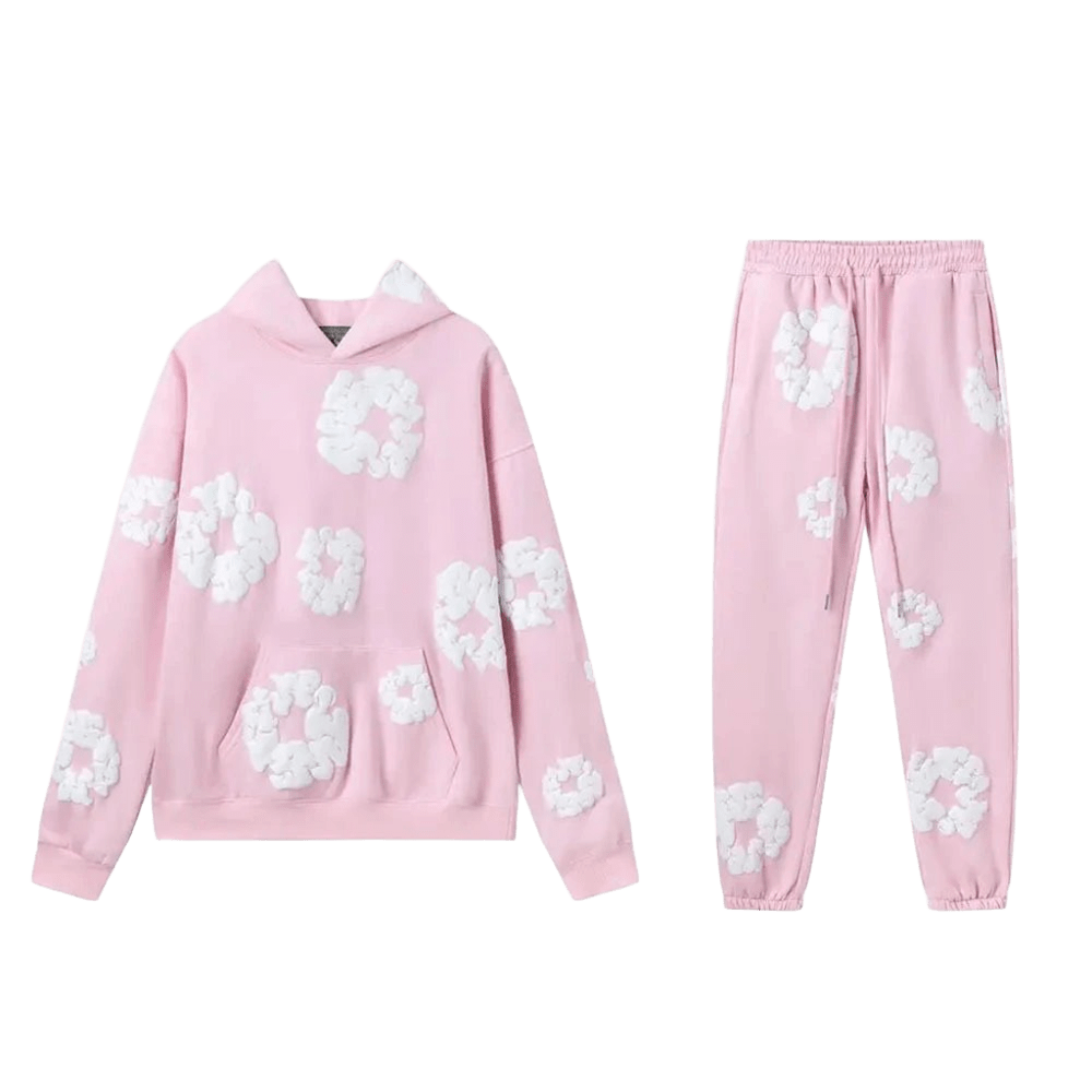 DenimTears Pink Floral Hoodie & Joggers Set