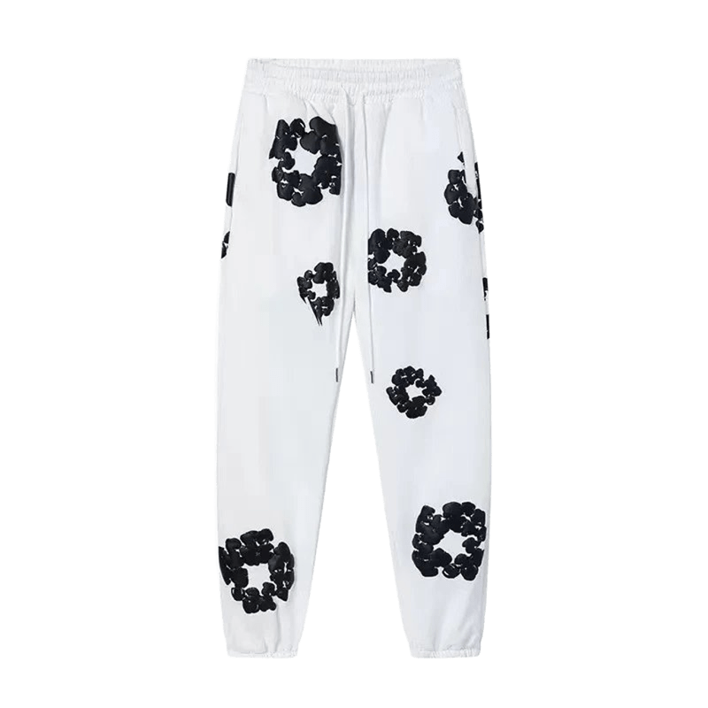 DenimTears White Cargo Pants w/ Street Print, Unisex