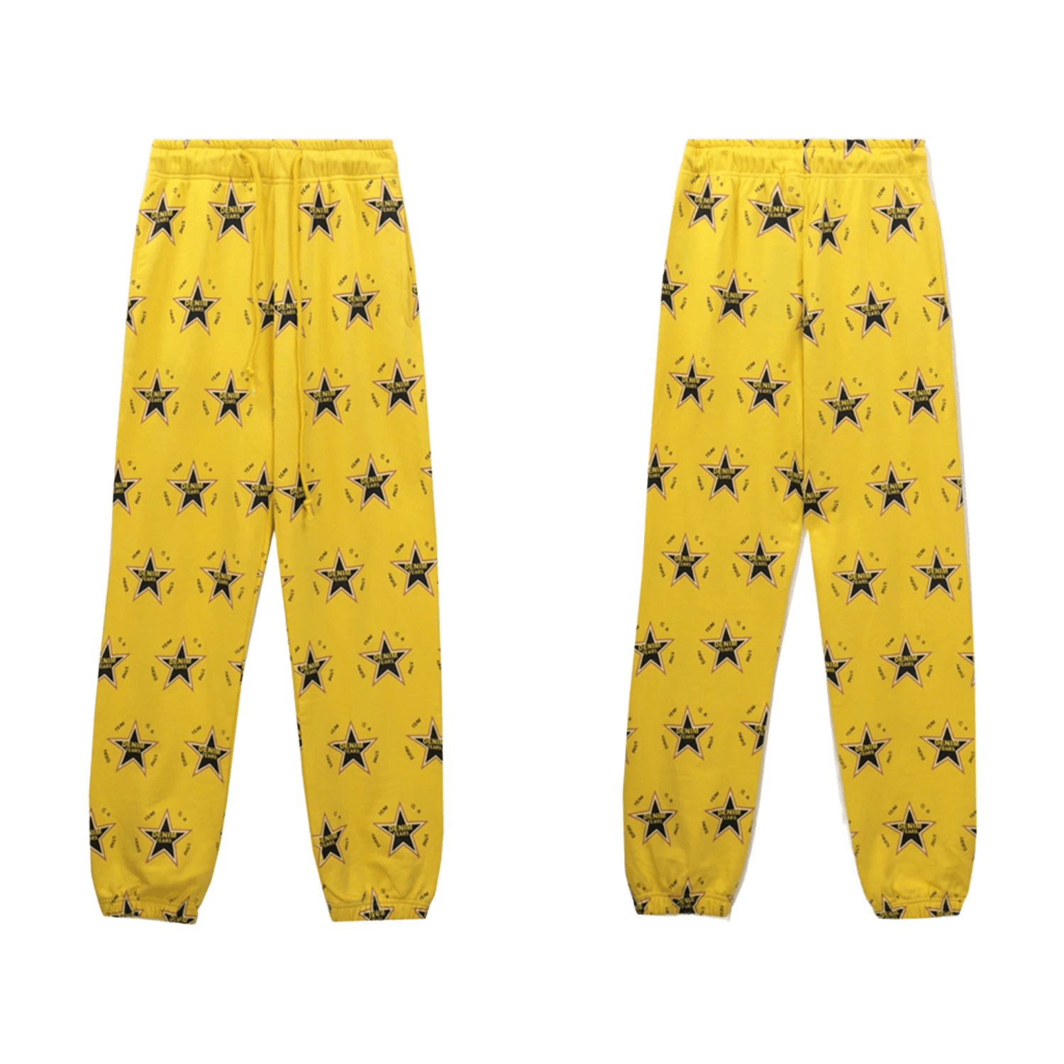 DenimTears Yellow Star-Print Chinos: Unisex Street Style