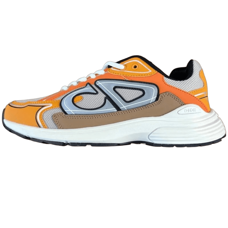 Dior B23 Orange Grey Canvas Sneakers Retro Unisex
